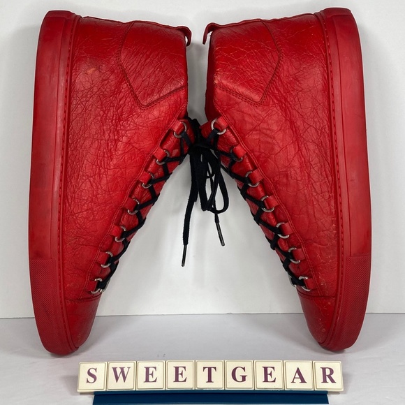 Balenciaga Arena High Creased Leather Red - Picture 9 of 16